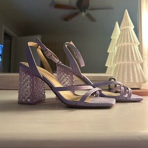 ANTONIO MELANI Lavender Block Heel Sandals